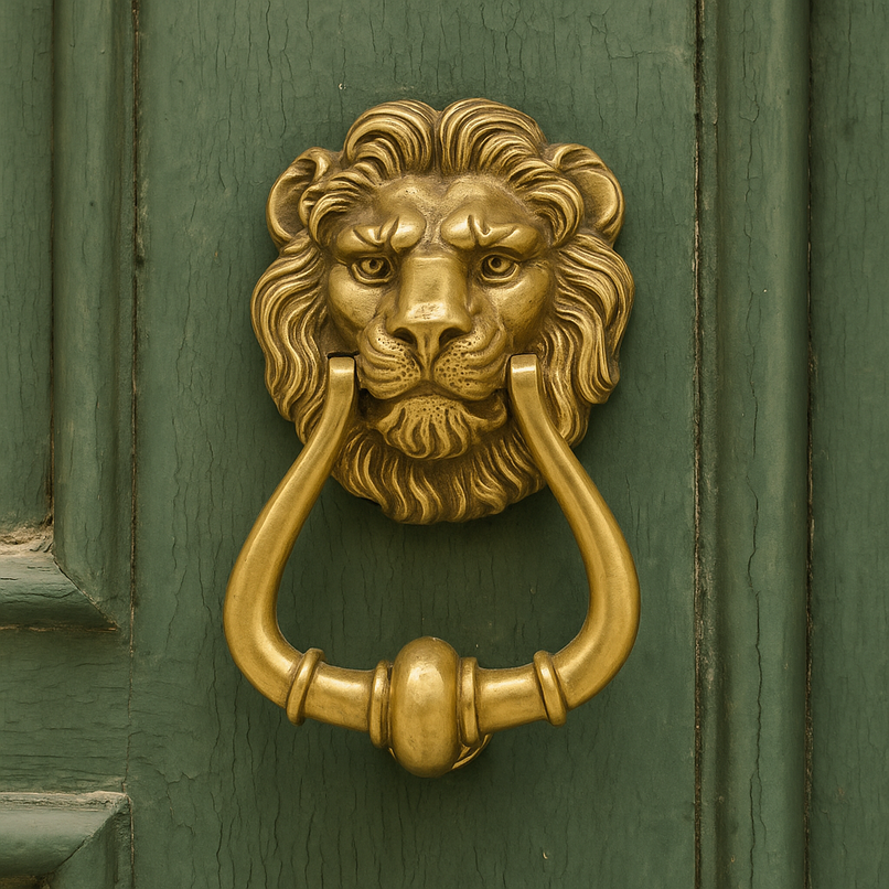 Fauna brass knocker with lion