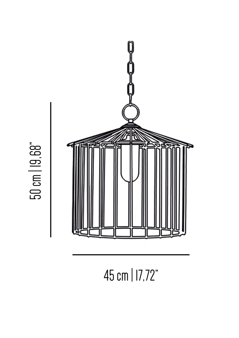 Cage brass chandelier for outdoor