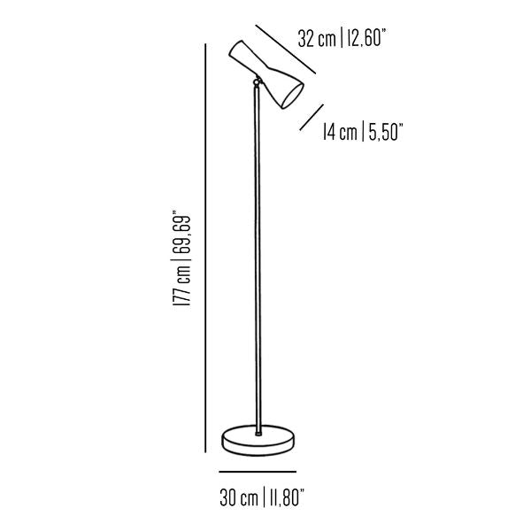 Wormhole jet black brass stand floor lamp