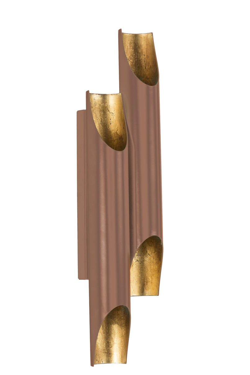 Urban half organ pipes wall light with Mocha mousse painted structure