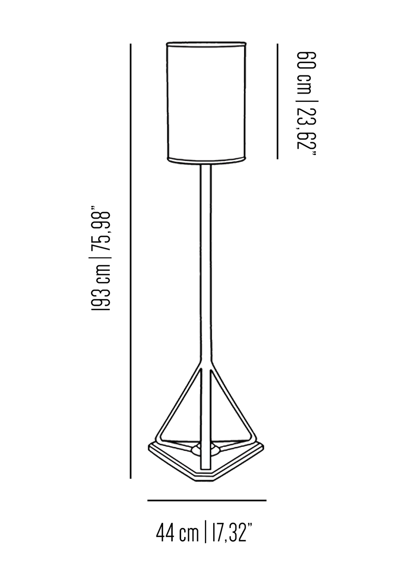 Urban Ruz brass floor lamp