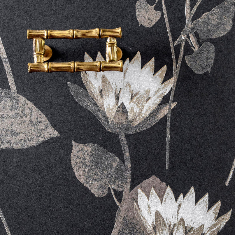 Bamboo knots rectangular brass knob