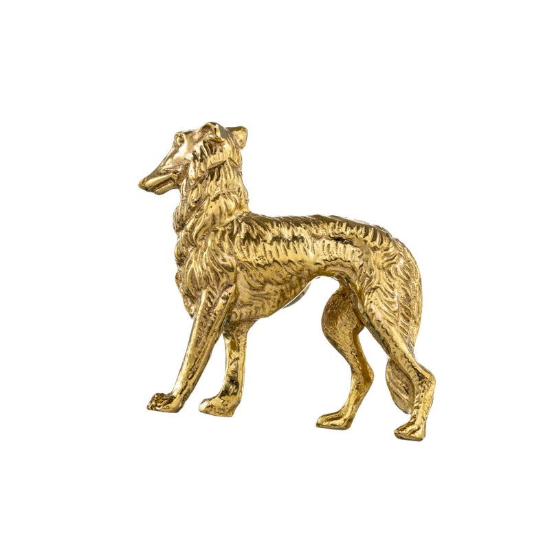 Borzoi brass knob