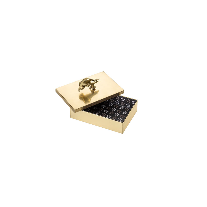 Medium brass box with knob