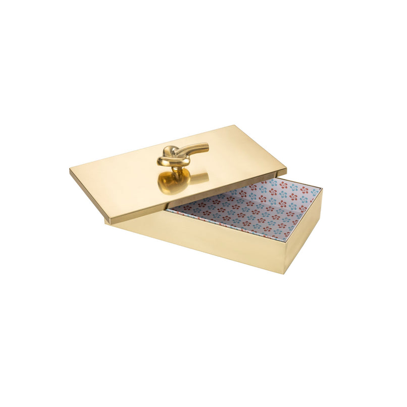 Large brass box with knob