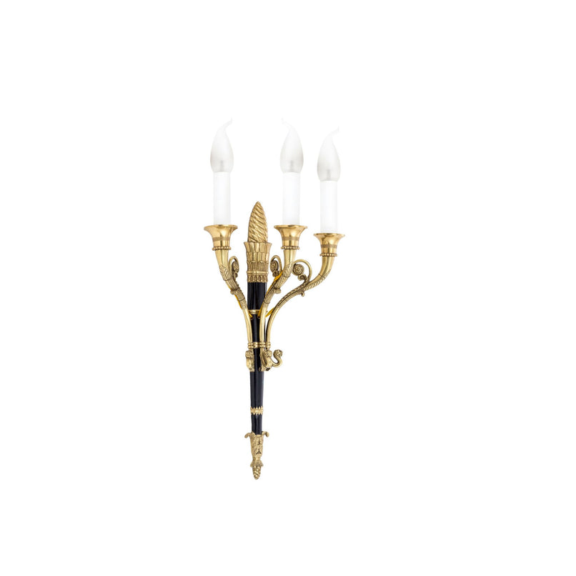 Classic three lights wall light with bronze structure