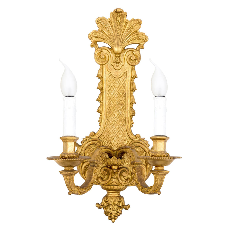 Classic two lights sconce bronze with casting structure