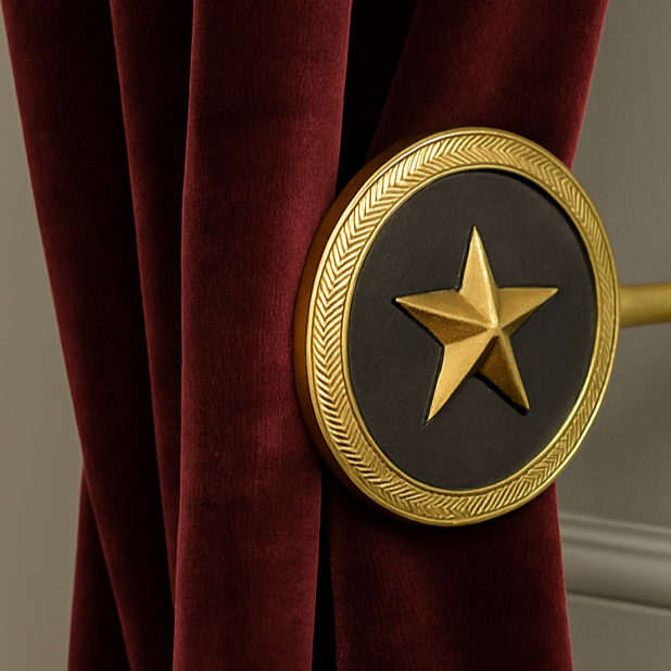 Frankenstein Star brass curtain holder