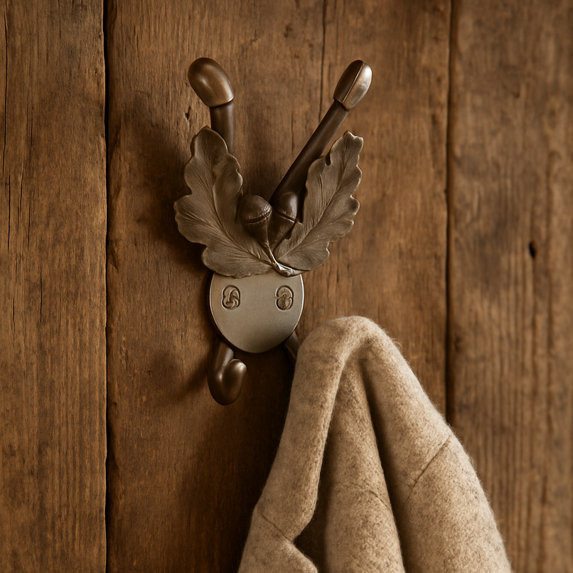 Chalet Oak brass hook