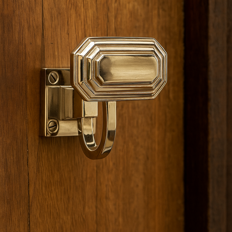 Chalet polygonal brass hook
