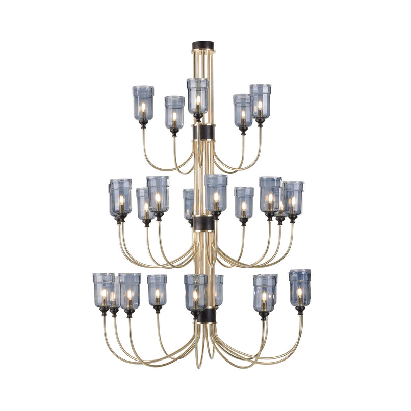 Jacaranda three tiers brass chandelier