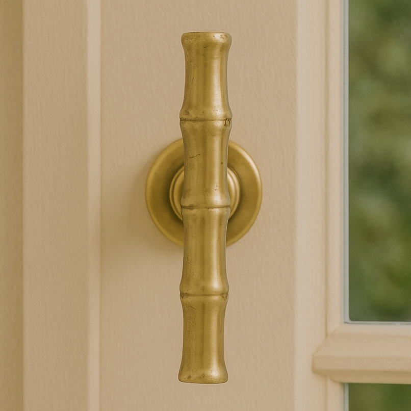 Bamboo brass plain window handle