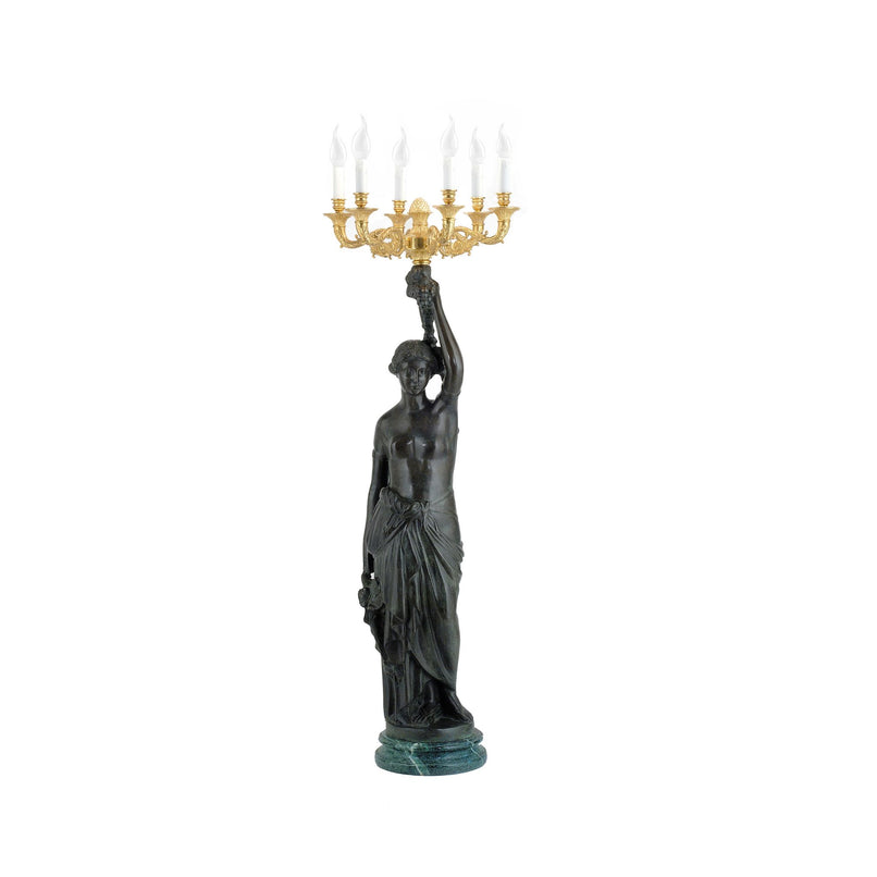 Mytho 6 lights caryatid candelabra