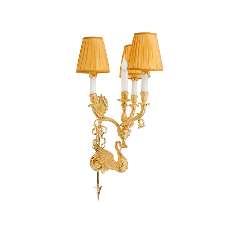 Mytho four lights swan bronze sconce