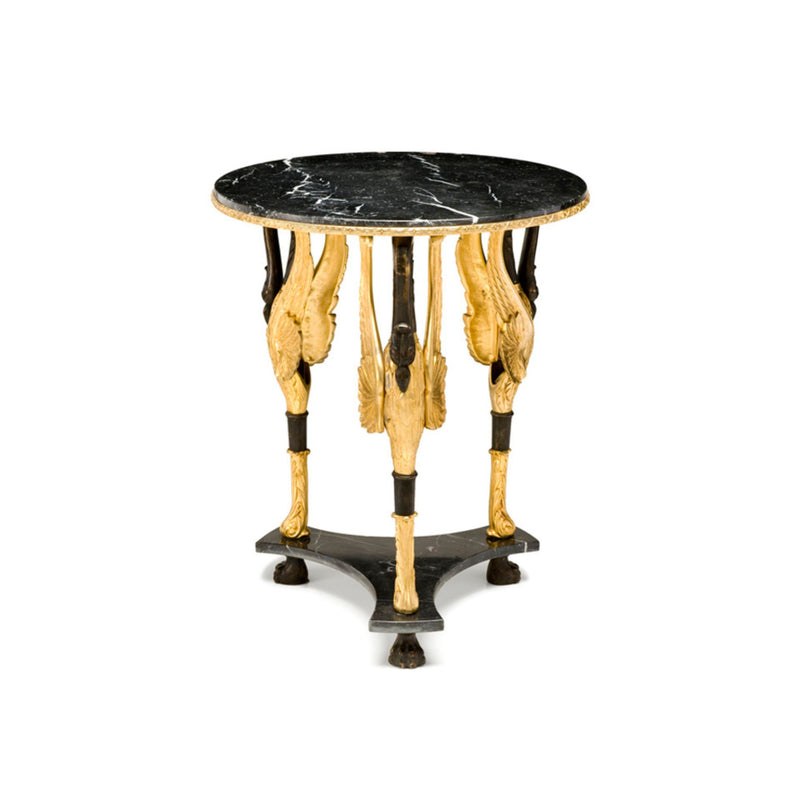 Mytho round table with bronze swans