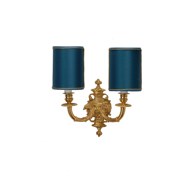Mytho sconce with casting bronze and fabric lampshades