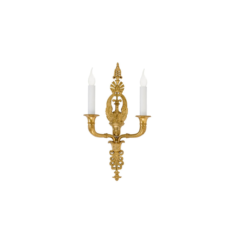Mytho two lights swan bronze sconce