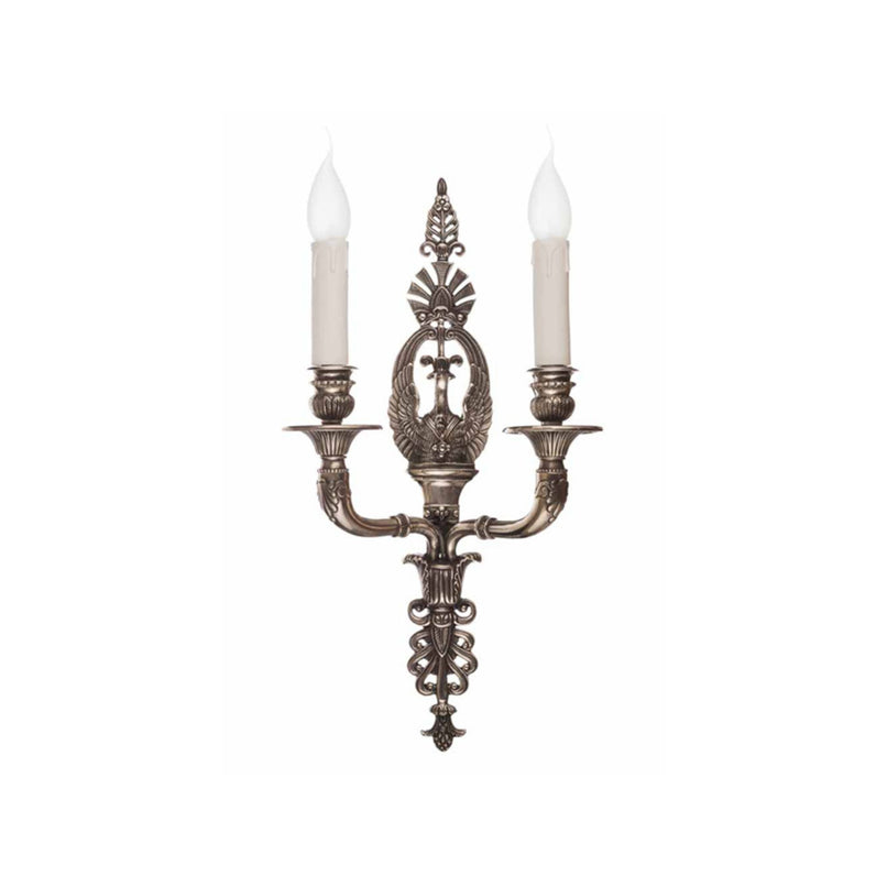 Mytho two lights swan bronze sconce