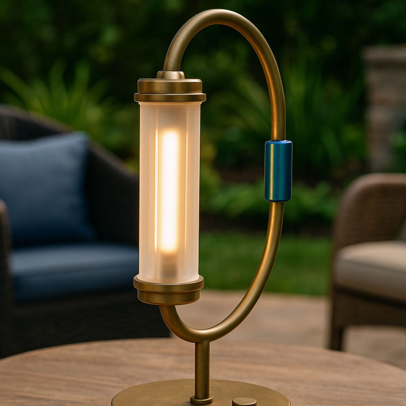 Nexus brass wireless table lamp