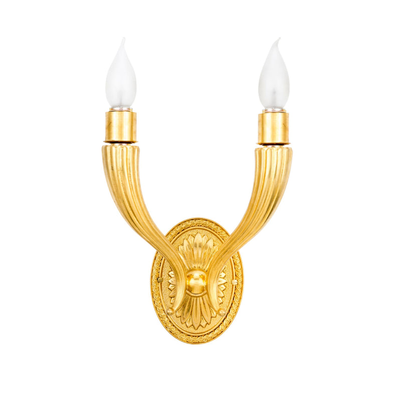 Novecento brass two lights sconce