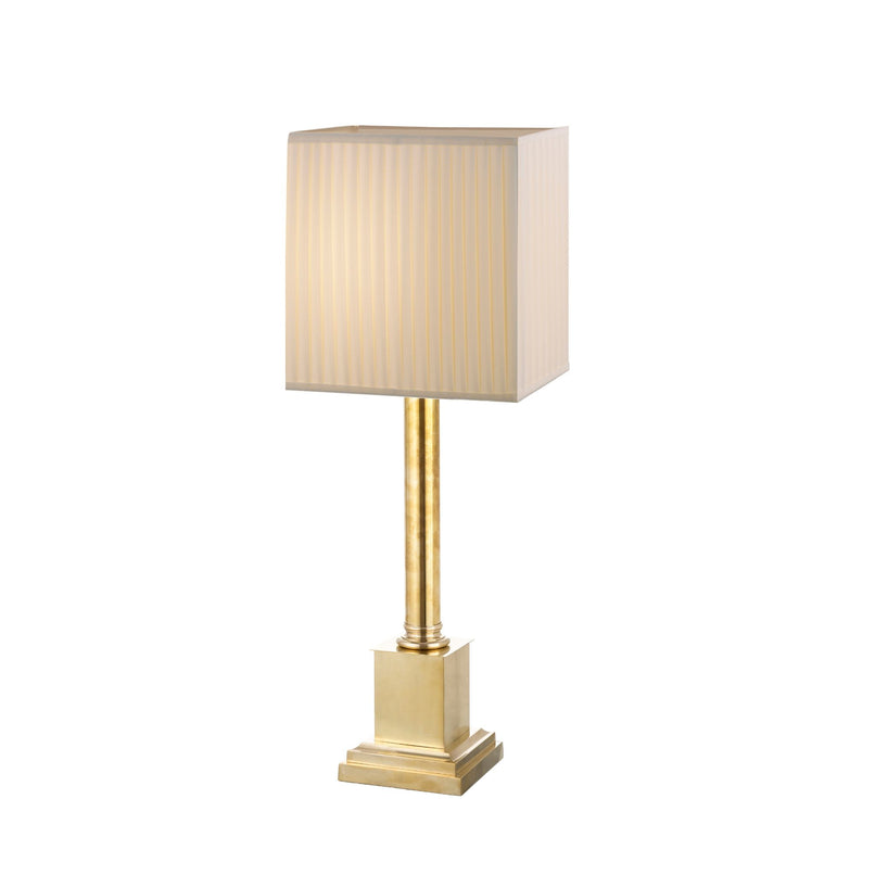 Novecento brass table lamp with cubic base