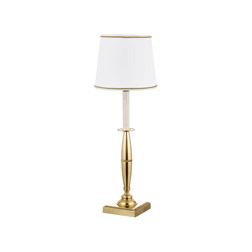 Novecento brass table lamp with square base