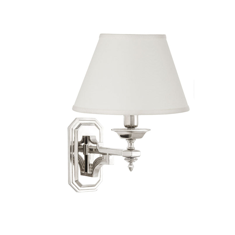 Novecento brass wall sconce with octagonal plate
