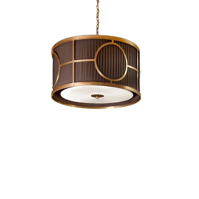 Novecento chandelier with plited lampshade