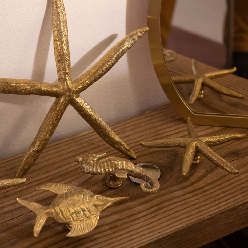 Oceano Stromboli small brass starfish knob