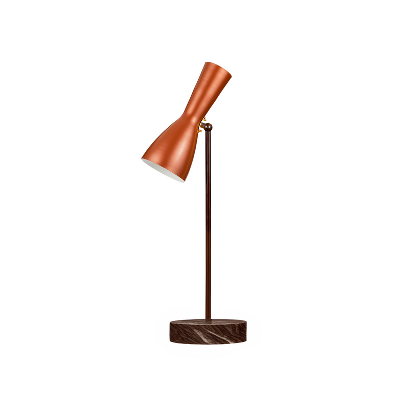Wormhole orange brass table lamp