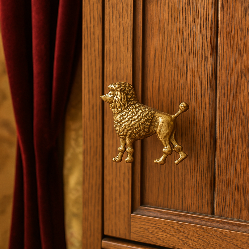Poodle brass knob