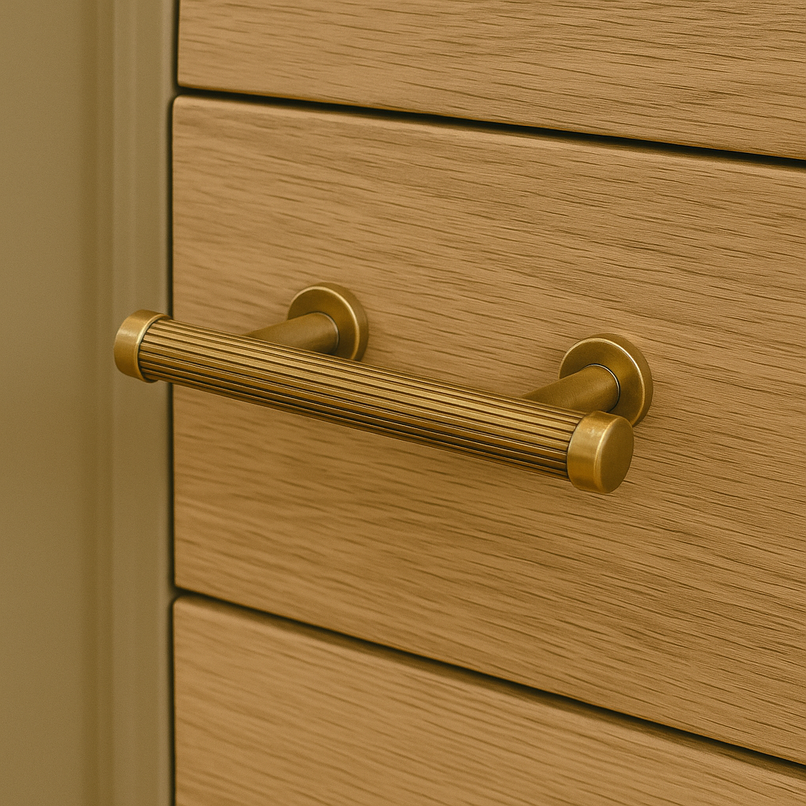 Contemporanea striped brass knob