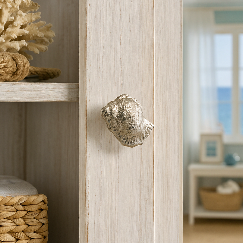 Oceano Napoli brass seashell knob