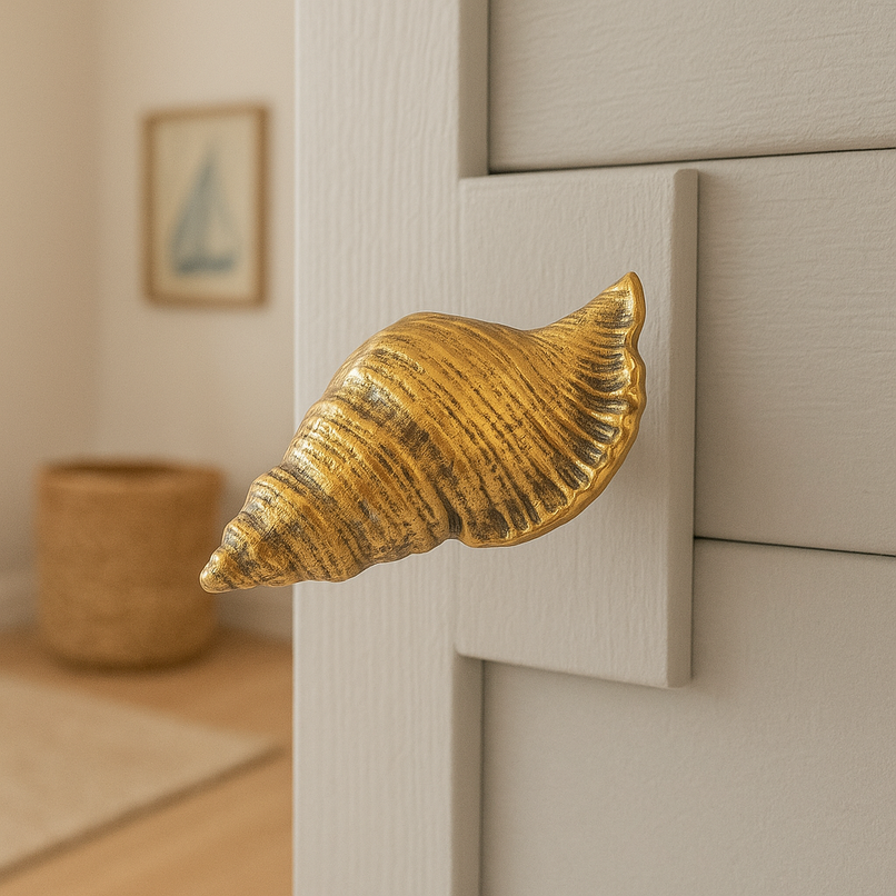 Oceano Venezia brass seashell knob