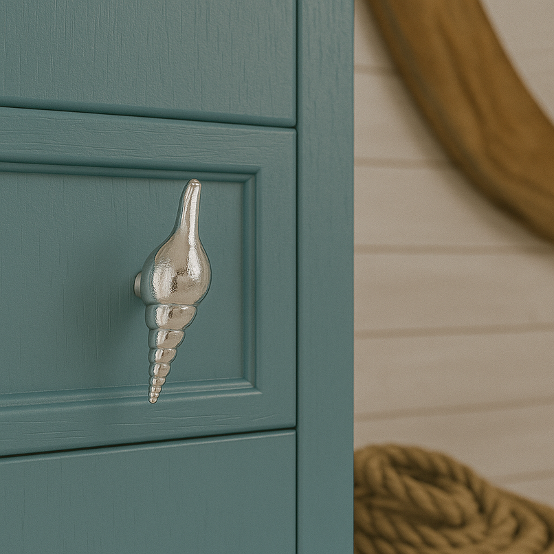 Oceano Porto Cervo brass seashell knob