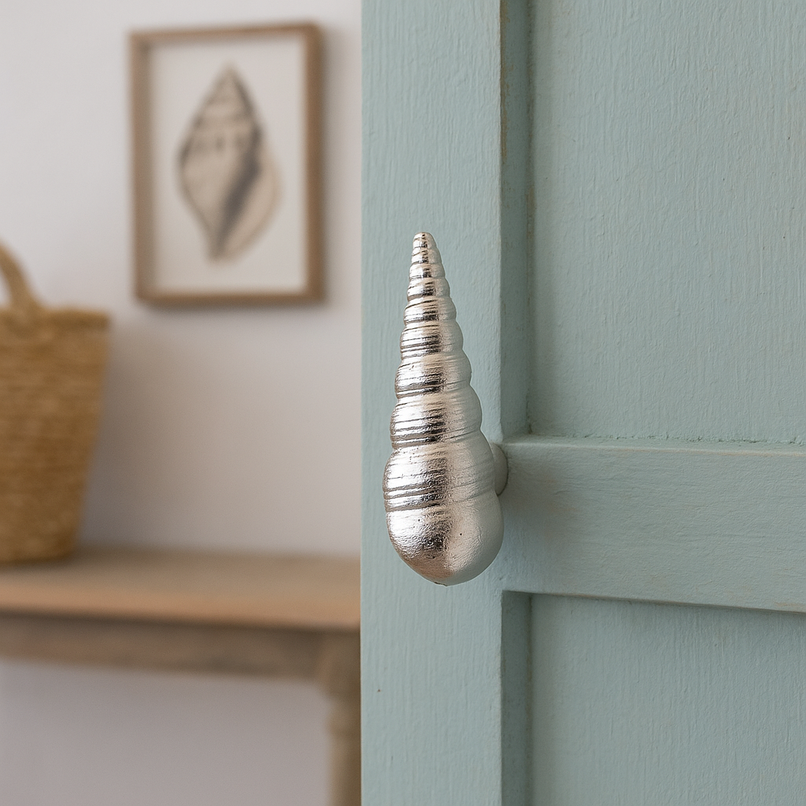 Oceano brass short sea conus sea shell knob