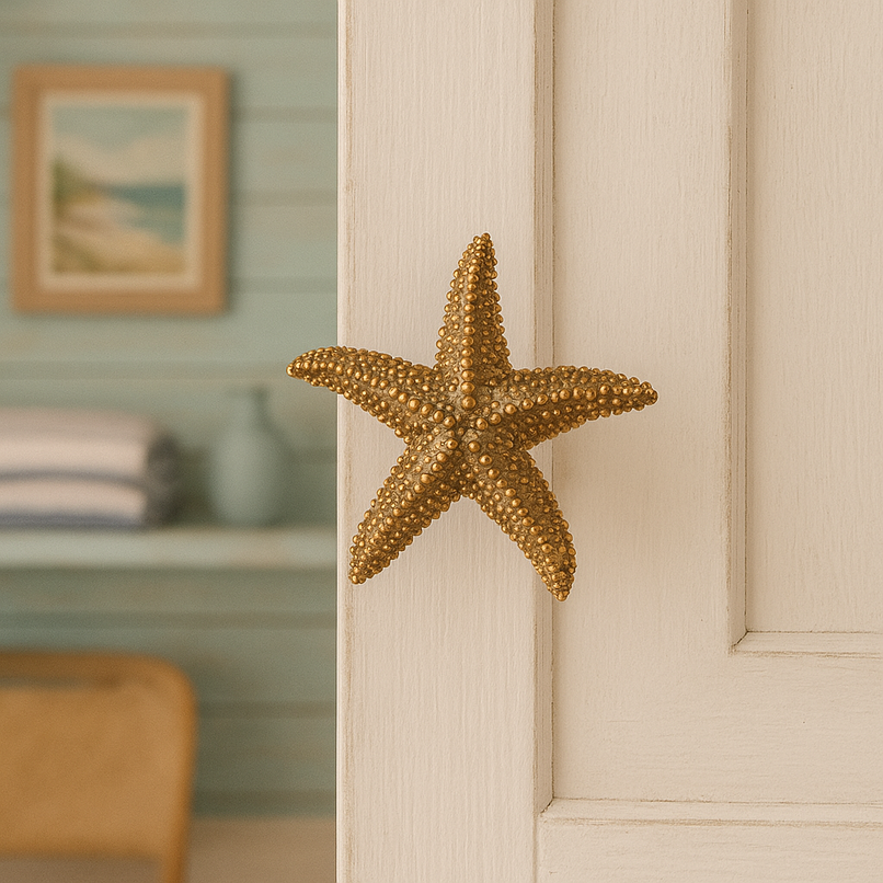 Oceano brass starfish knob with dots
