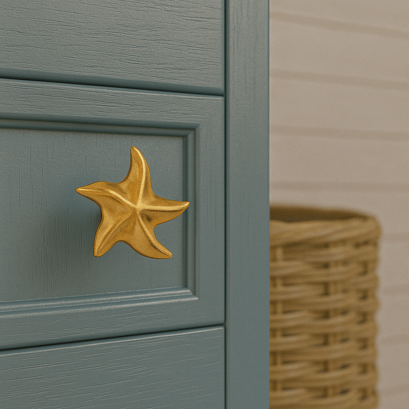 Oceano Lipari brass starfish knob