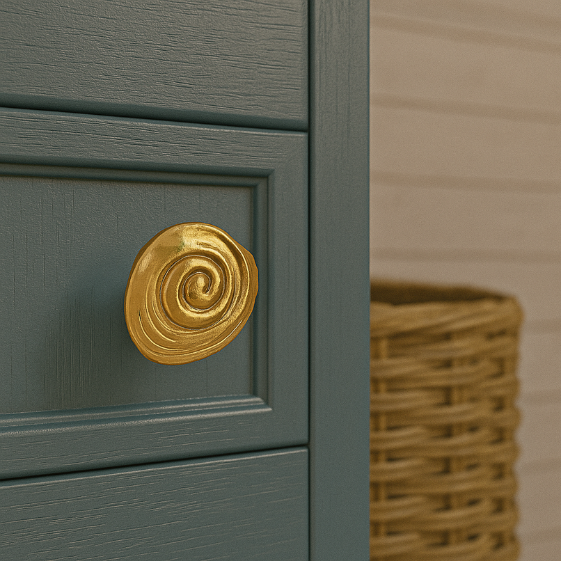 Oceano Bari brass seashell knob