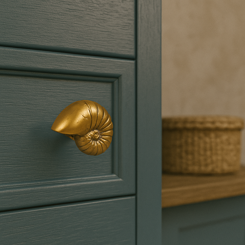 Oceano Procida brass seashell knob