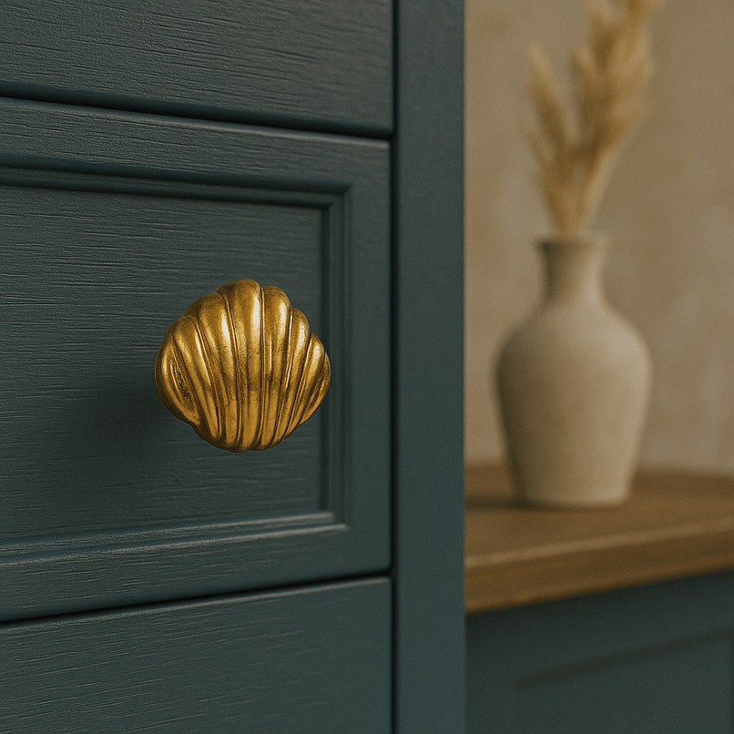 Oceano Siracusa brass seashell knob
