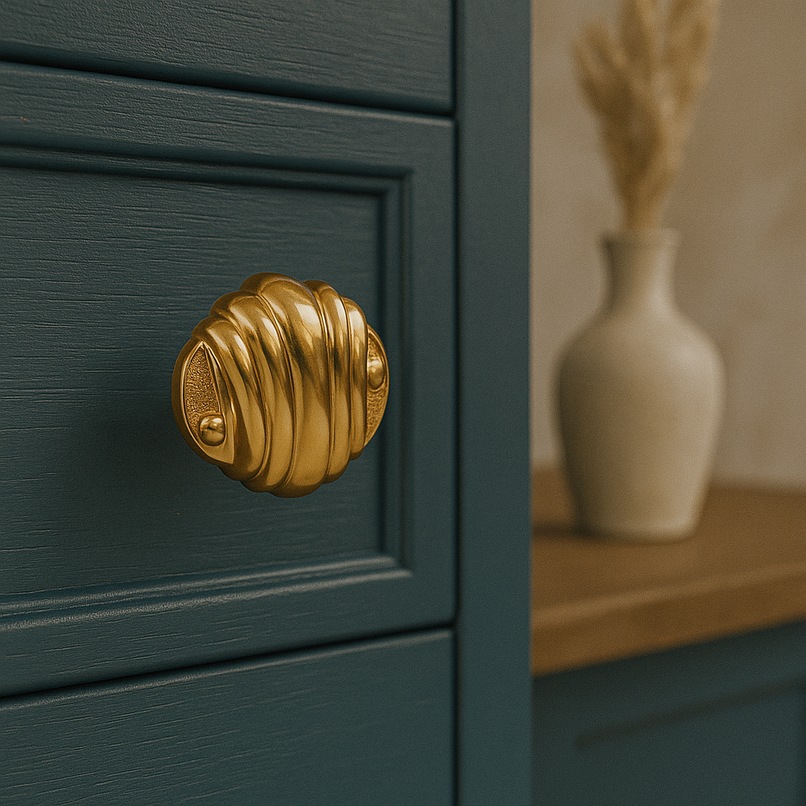 Oceano Messina brass seashell knob