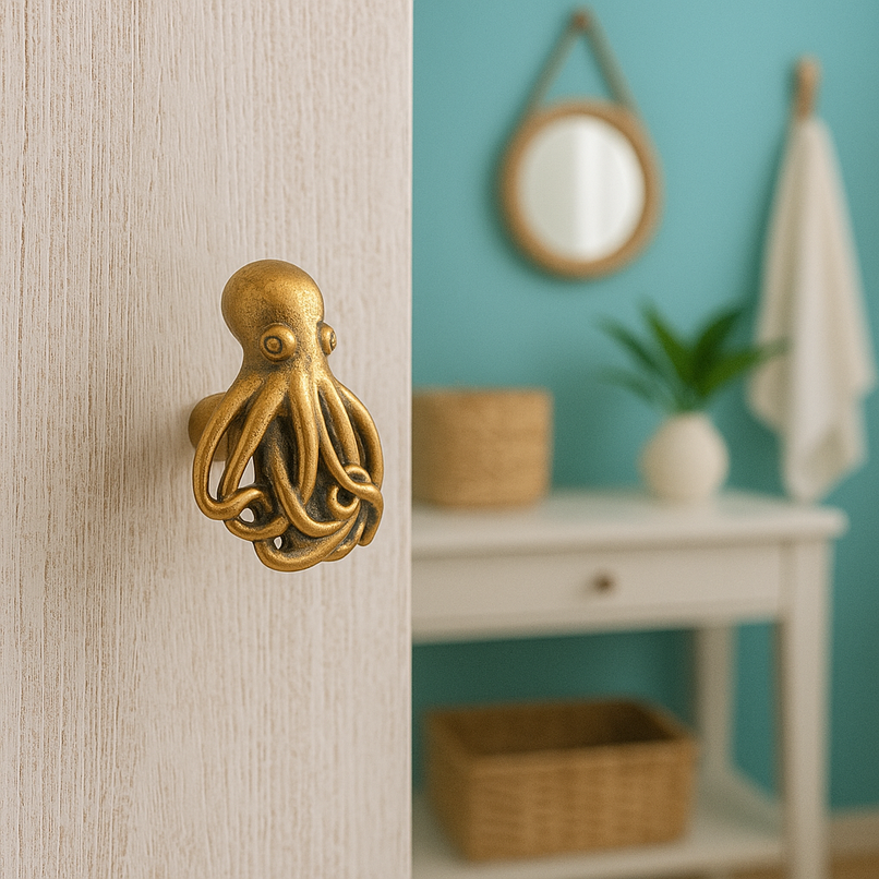 Oceano brass octopus knob