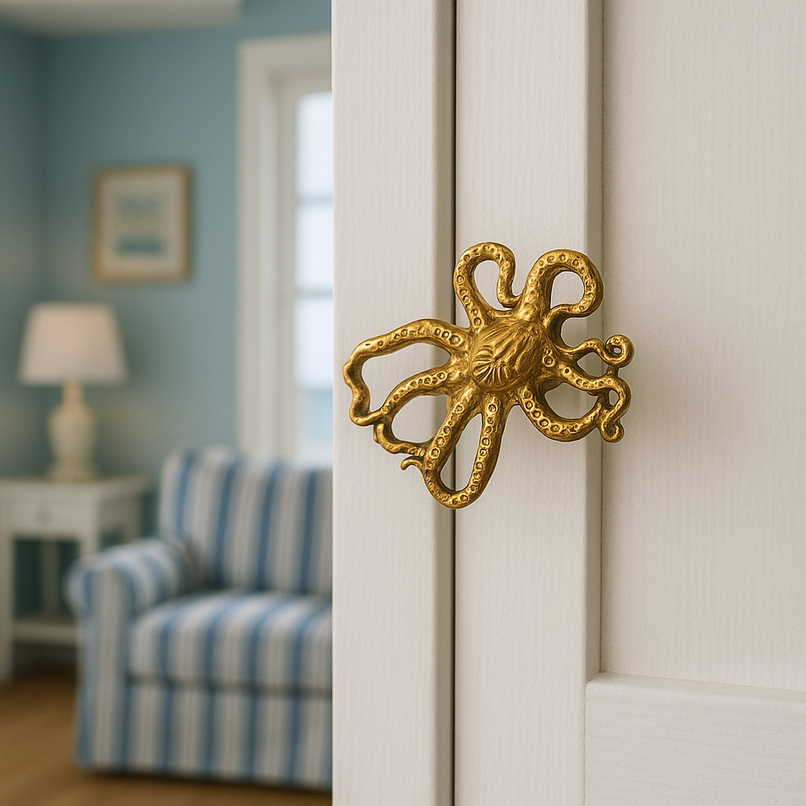 Oceano brass octopus tentacles knob