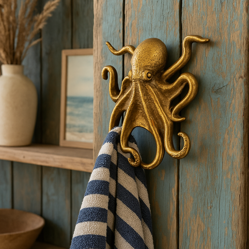 Oceano brass large octopus knob