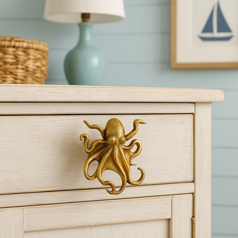 Oceano brass large octopus knob