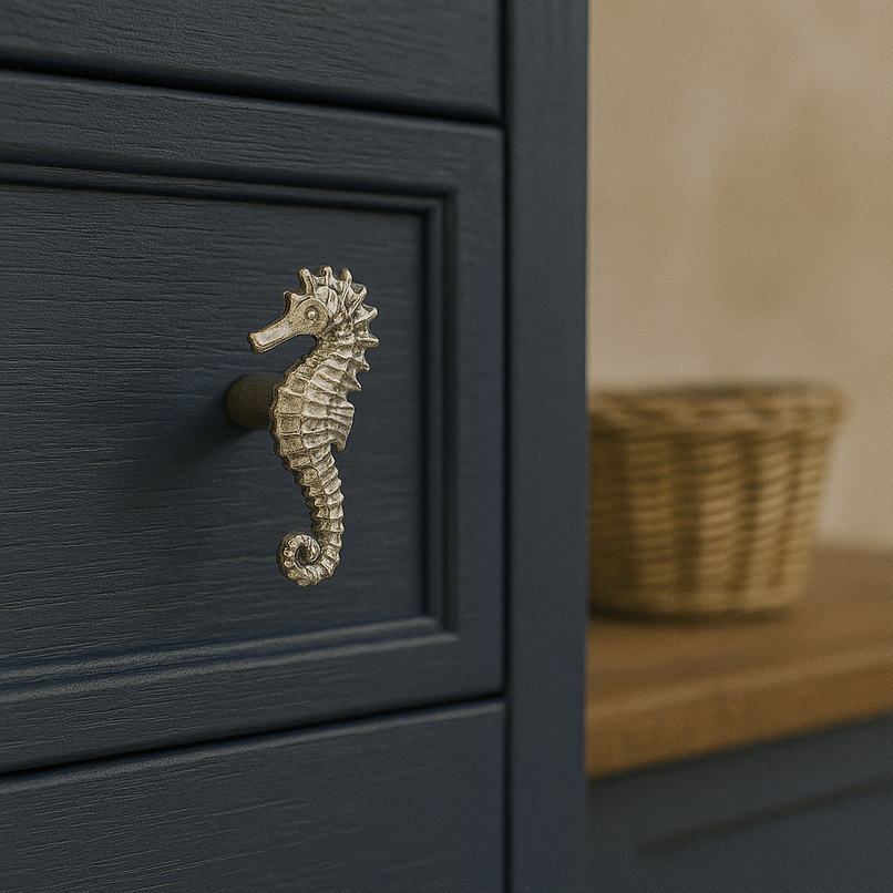 Oceano brass seahorse knob