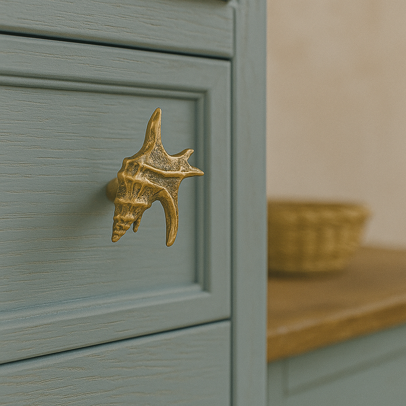 Oceano Taormina brass seashell knob