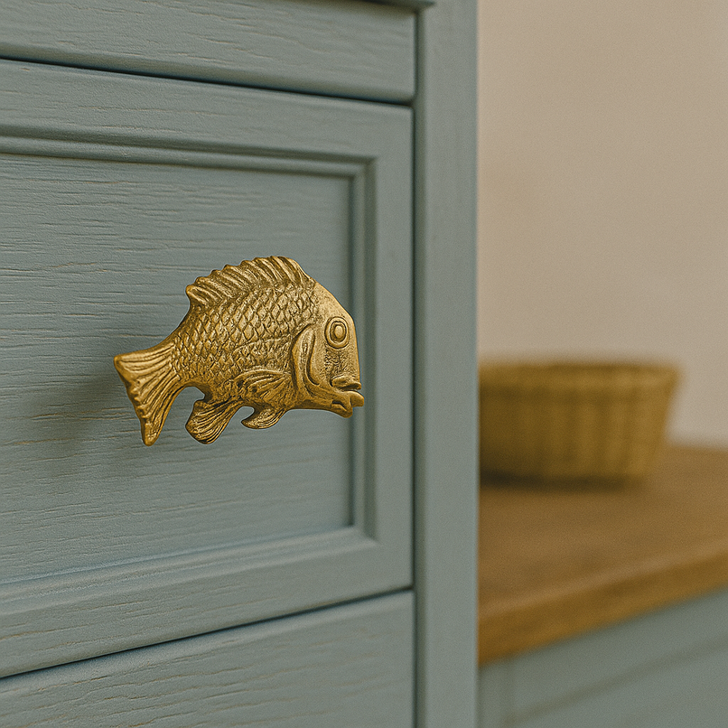 Oceano Portofino brass fish knob