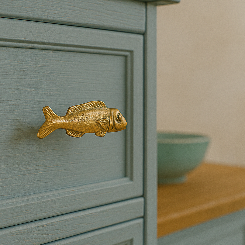 Oceano Manarola brass fish knob